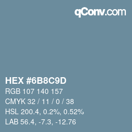 Color code: HEX #6B8C9D | qconv.com