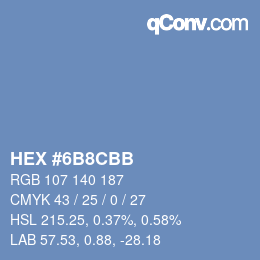Color code: HEX #6B8CBB | qconv.com