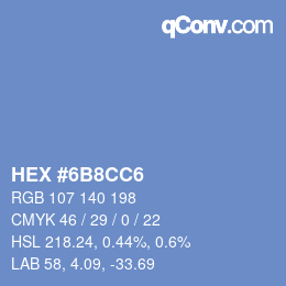Código de color: HEX #6B8CC6 | qconv.com