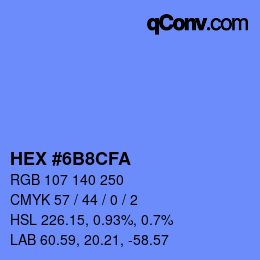 Color code: HEX #6B8CFA | qconv.com