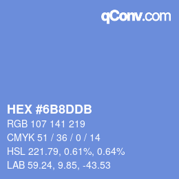 カラーコード: HEX #6B8DDB | qconv.com