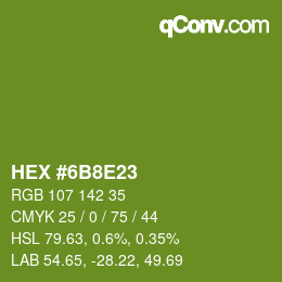 カラーコード: HEX #6B8E23 | qconv.com