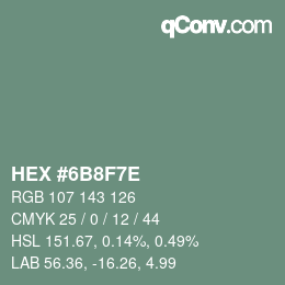 Color code: HEX #6B8F7E | qconv.com