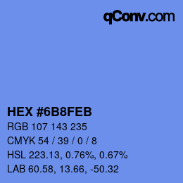 Farbcode: HEX #6B8FEB | qconv.com