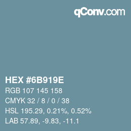 Código de color: HEX #6B919E | qconv.com