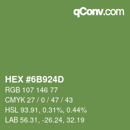 Color code: HEX #6B924D | qconv.com