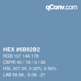 Color code: HEX #6B92B2 | qconv.com