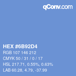 Color code: HEX #6B92D4 | qconv.com