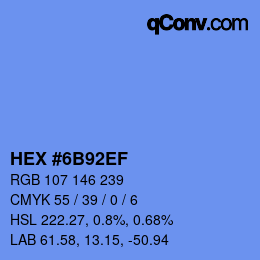 Color code: HEX #6B92EF | qconv.com
