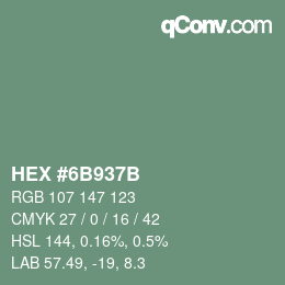 Color code: HEX #6B937B | qconv.com