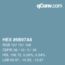 Color code: HEX #6B97A8 | qconv.com