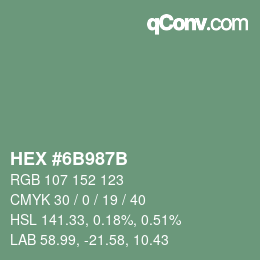 Color code: HEX #6B987B | qconv.com