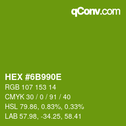 Color code: HEX #6B990E | qconv.com