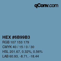 Color code: HEX #6B99B3 | qconv.com