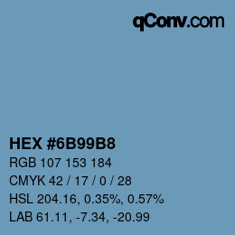 Farbcode: HEX #6B99B8 | qconv.com