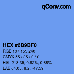 Color code: HEX #6B9BF0 | qconv.com