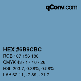 Color code: HEX #6B9CBC | qconv.com