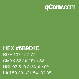 Color code: HEX #6B9D4D | qconv.com