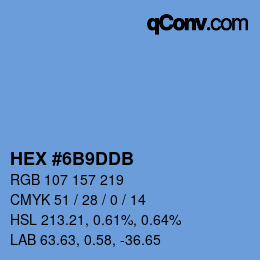 Color code: HEX #6B9DDB | qconv.com