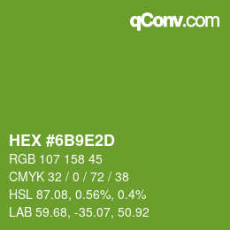 Color code: HEX #6B9E2D | qconv.com