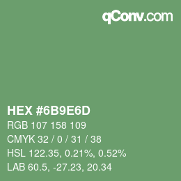 Código de color: HEX #6B9E6D | qconv.com