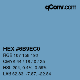 Color code: HEX #6B9EC0 | qconv.com