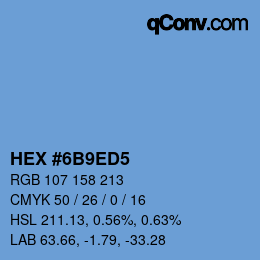 カラーコード: HEX #6B9ED5 | qconv.com