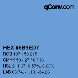 Color code: HEX #6B9ED7 | qconv.com