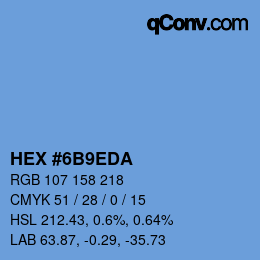 Color code: HEX #6B9EDA | qconv.com