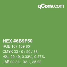 Color code: HEX #6B9F50 | qconv.com