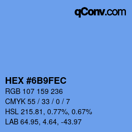 Color code: HEX #6B9FEC | qconv.com