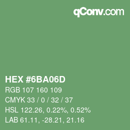 Código de color: HEX #6BA06D | qconv.com