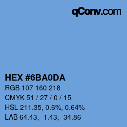Color code: HEX #6BA0DA | qconv.com
