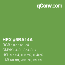 Farbcode: HEX #6BA14A | qconv.com