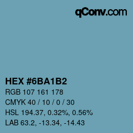 Color code: HEX #6BA1B2 | qconv.com