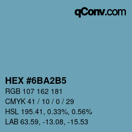 Color code: HEX #6BA2B5 | qconv.com