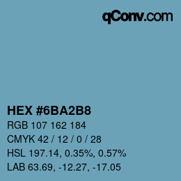 Color code: HEX #6BA2B8 | qconv.com