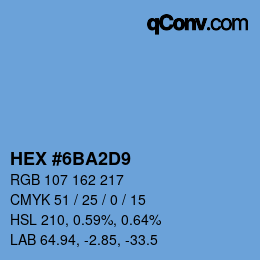 Color code: HEX #6BA2D9 | qconv.com
