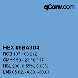 カラーコード: HEX #6BA3D4 | qconv.com