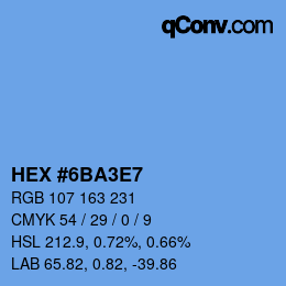 カラーコード: HEX #6BA3E7 | qconv.com