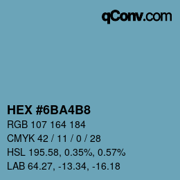 Color code: HEX #6BA4B8 | qconv.com