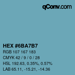 Color code: HEX #6BA7B7 | qconv.com