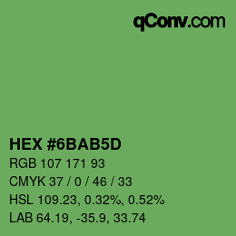 Color code: HEX #6BAB5D | qconv.com