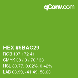 Color code: HEX #6BAC29 | qconv.com