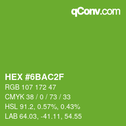 Color code: HEX #6BAC2F | qconv.com