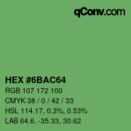 Color code: HEX #6BAC64 | qconv.com