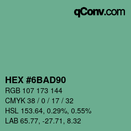 Color code: HEX #6BAD90 | qconv.com