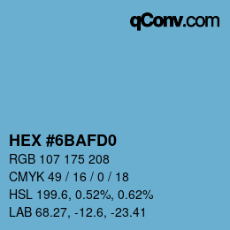 Color code: HEX #6BAFD0 | qconv.com