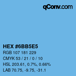Color code: HEX #6BB5E5 | qconv.com