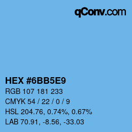 Color code: HEX #6BB5E9 | qconv.com